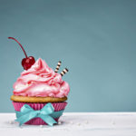 Vintage Cupcake with Cherry on Top